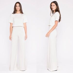 Ripley Rader Off-White Pointe Knit Long Wide Leg Pants